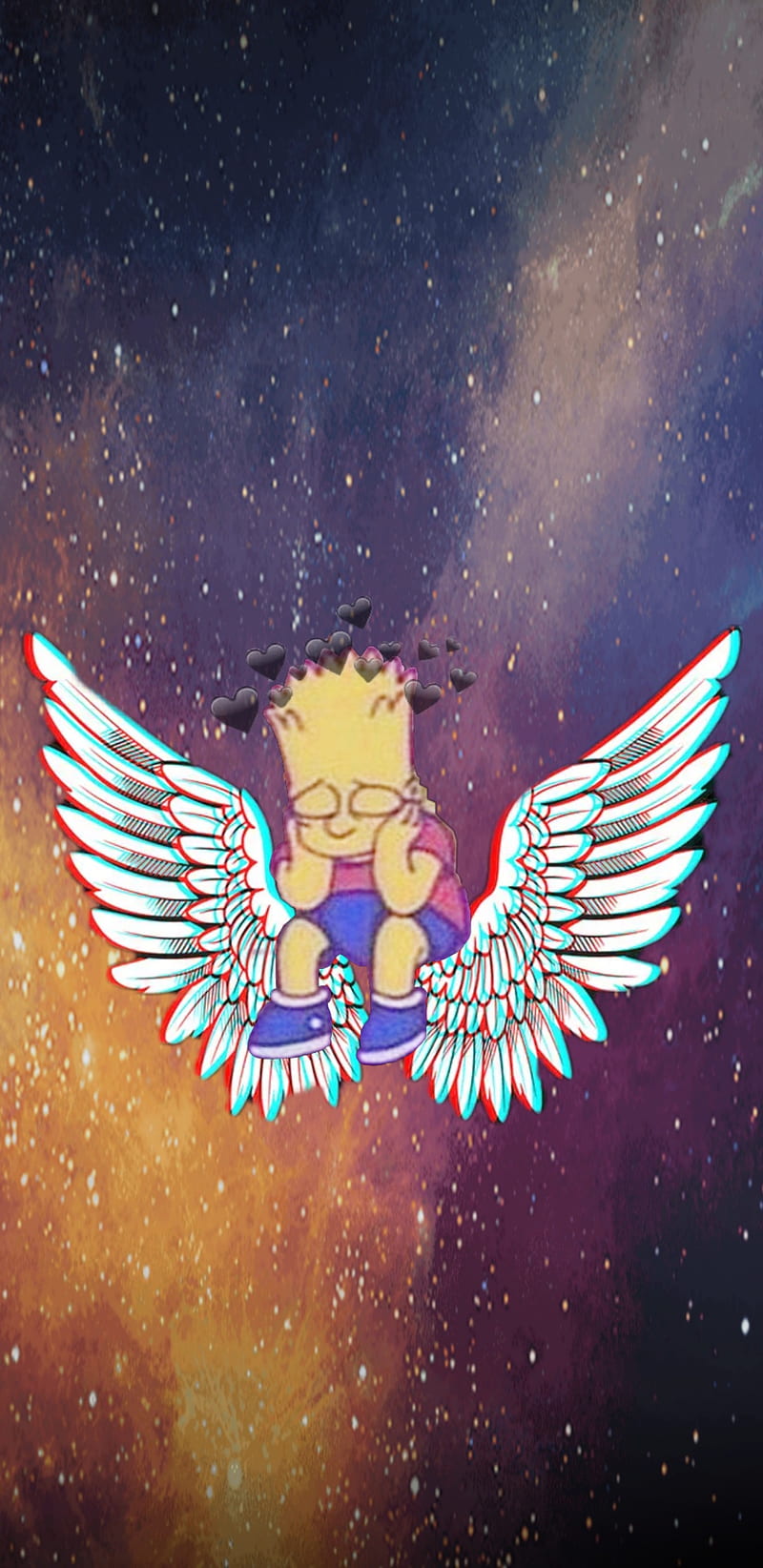 Sad Bart, galaxy, HD phone wallpaper