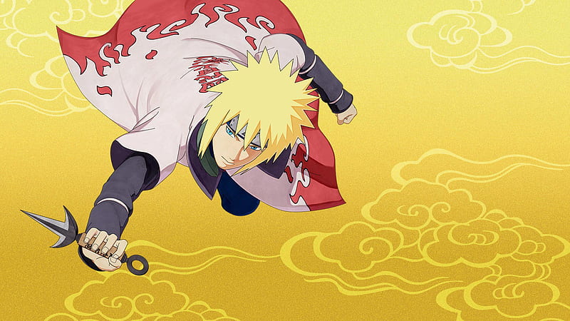 Yellow Hair Blue Eyes Uzumaki Naruto Yellow Background Naruto, HD wallpaper