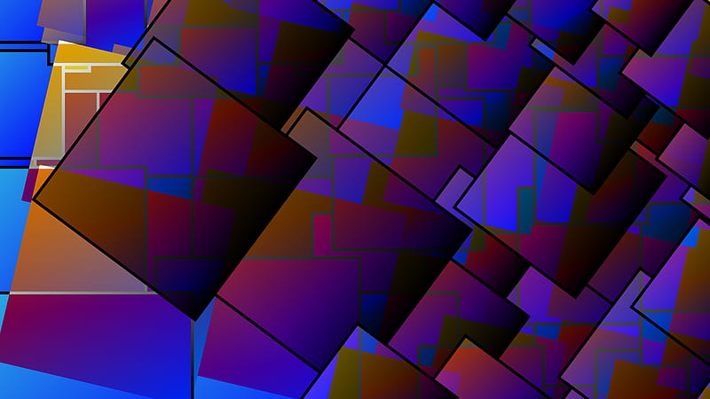 Blue Black Pink Geometric Abstract, HD wallpaper