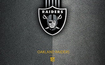 Oakland Raiders American football, logo, leather texture, Oakland, California, USA, emblem, NFL, National Football League, Western Division, HD wallpaper