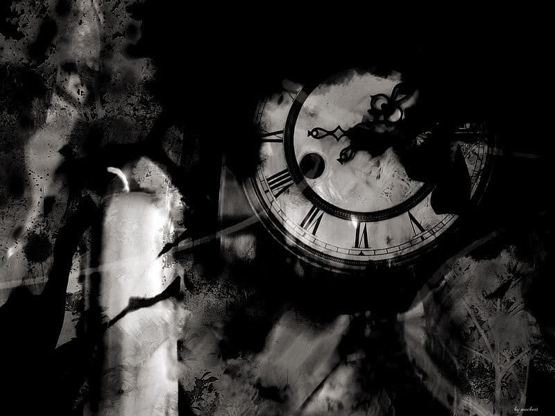 time, black, white, gothic, dark, HD wallpaper