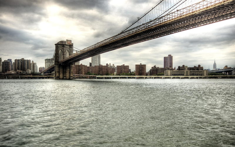 brooklyn bridge new york city-The urban landscape graphy, HD wallpaper