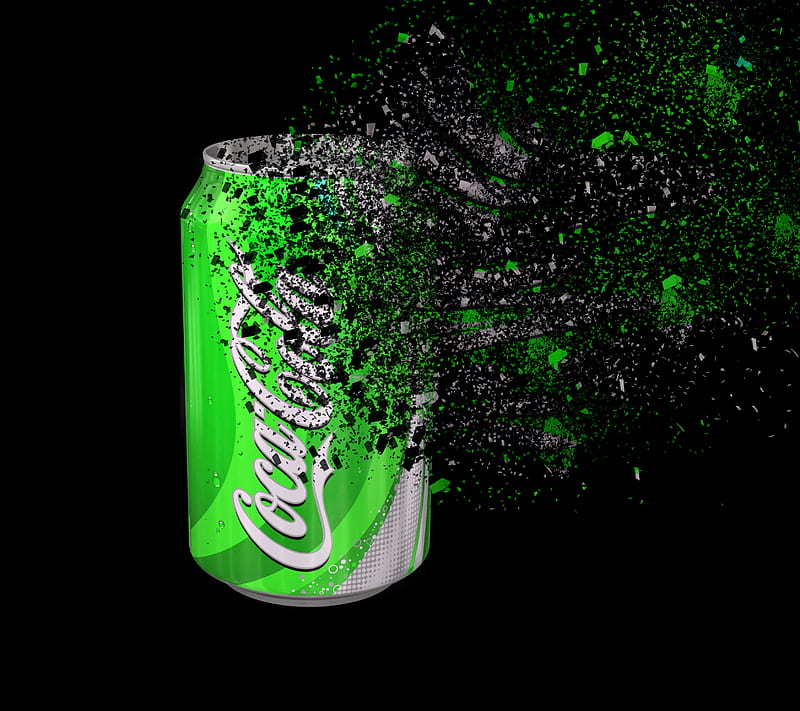 coca cola tin, black, desenho, dose, green, hop, HD wallpaper