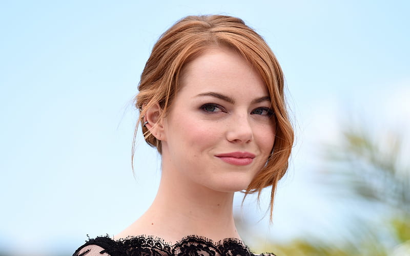 Emma Stone, American actress, smiling woman, red-haired woman, portrait, HD wallpaper