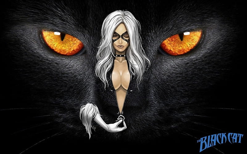Black Cat, marvel, supervillain, black, superhero, cat, felicia hardy, sexy, HD wallpaper