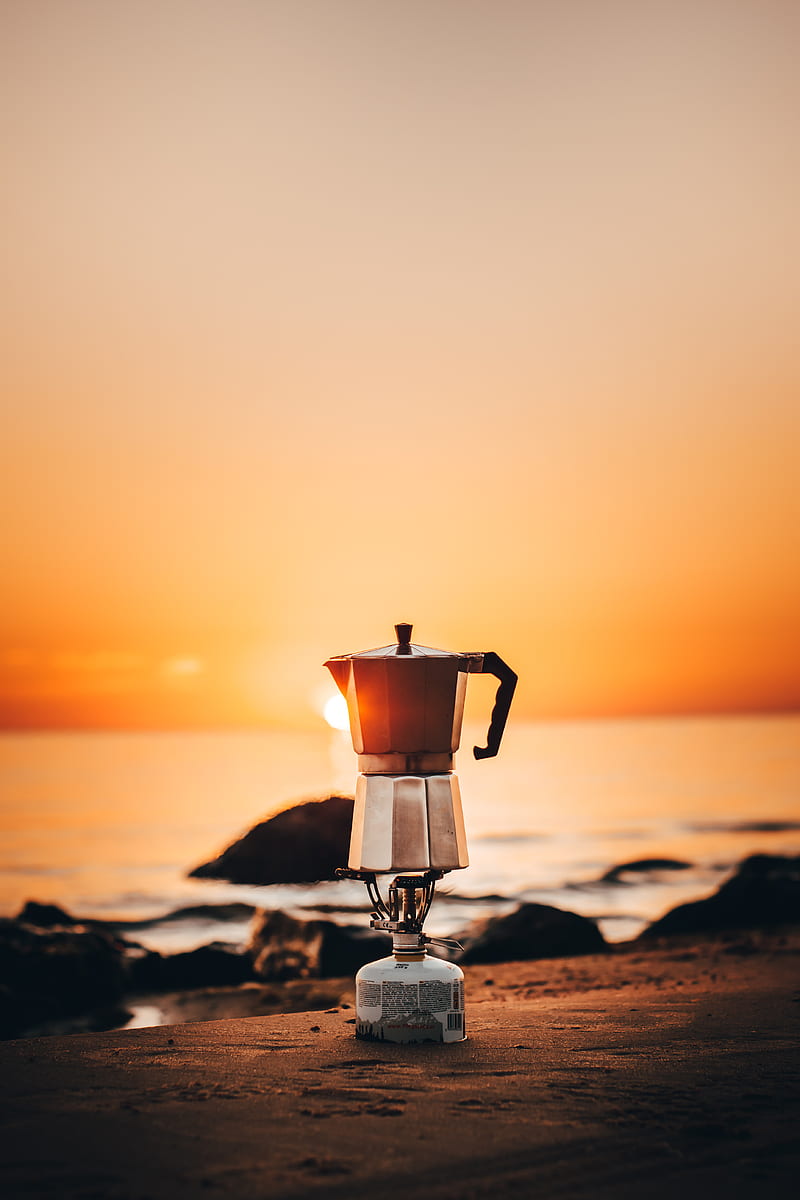 black and silver lantern on brown sand during sunset, HD phone wallpaper