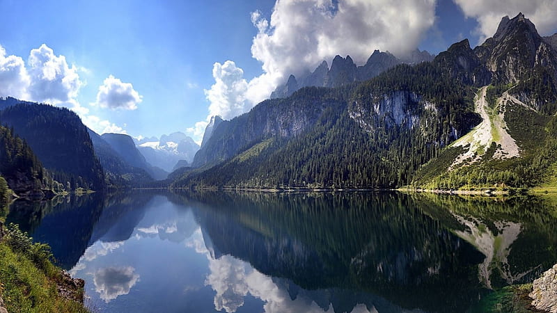 Hoher Dachstein, Austria., mountain, nature, fun, lake, HD wallpaper