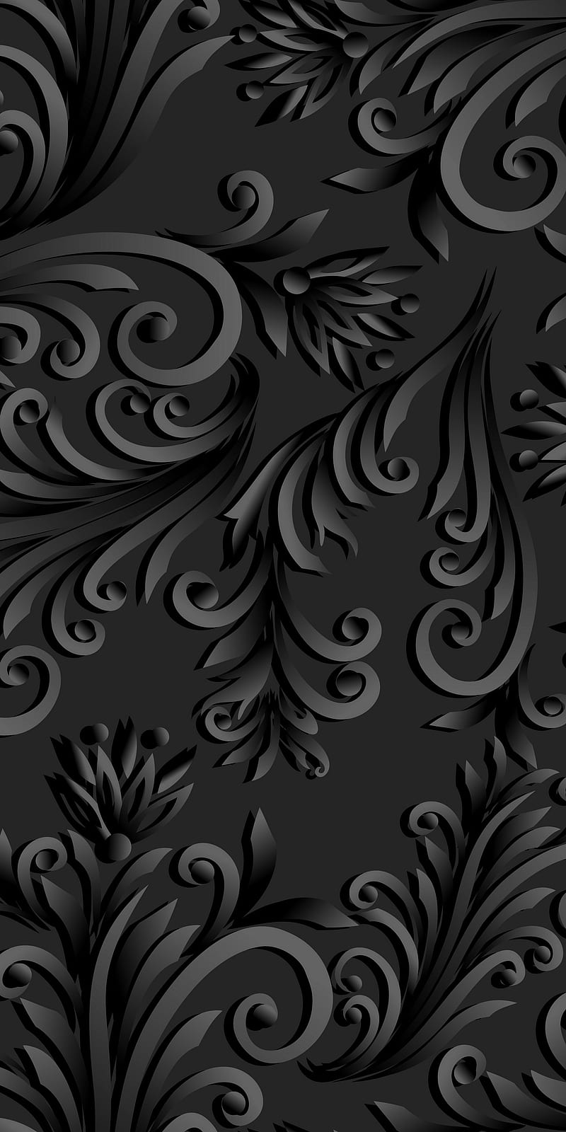 Flowers 3D, abstract, black, dark, desenho, flowers, HD phone wallpaper