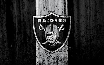 Oakland Raiders, grunge, NFL, american football, NFC, USA, art, stone texture, logo, West Division, HD wallpaper