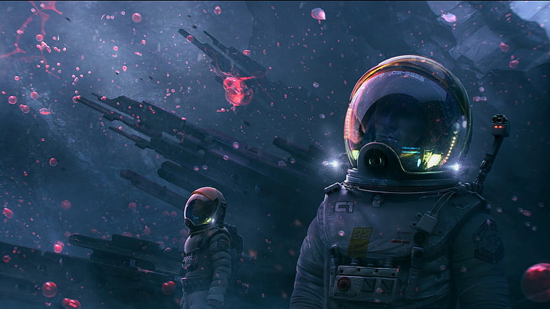 Two Astronaut in Unknown Planet, HD wallpaper
