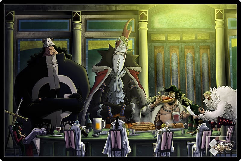 Anime, One Piece, Gekko Moriah, Bartholomew Kuma, Dracule Mihawk, Marshall D Teach, Shichibukai (One Piece), HD wallpaper
