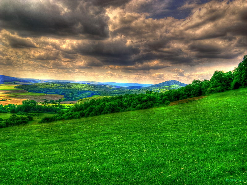 Oh Land, gras, cloud, green, nature, r, HD wallpaper | Peakpx
