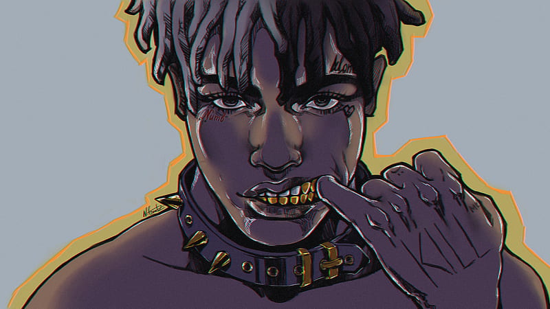XXXTentacion Is Having Belt On Neck And Biting A Finger With Teeth Celebrities, HD wallpaper