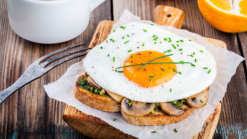 Breakfast, eggs, sandwich, food, HD wallpaper