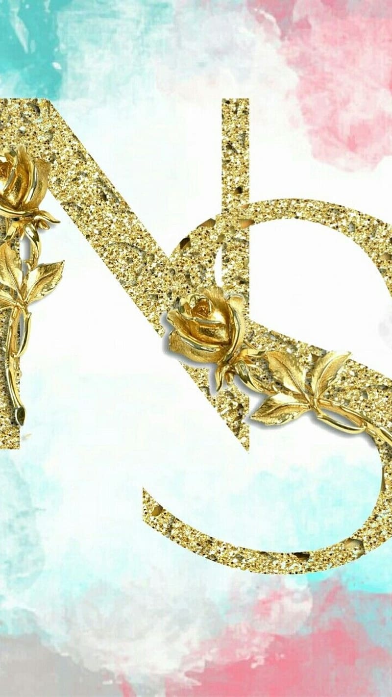 N S Love, Golden Glitter, alphabet, design, HD phone wallpaper ...