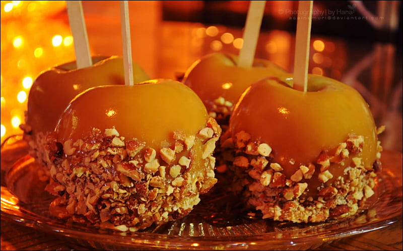 Caramel Apples With Roasted Nuts, Apples, Nuts, Caramel, Roasted, HD wallpaper