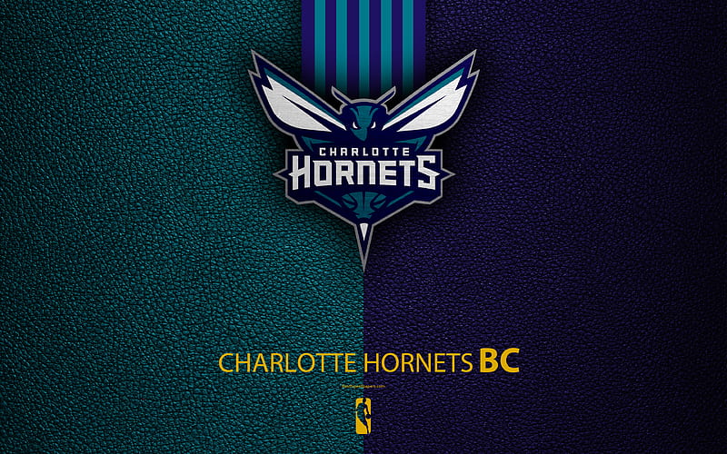 Charlotte Hornets logo, basketball club, NBA, basketball, emblem, leather texture, National Basketball Association, Charlotte, North Carolina, USA, Southeast Division, Eastern Conference, HD wallpaper