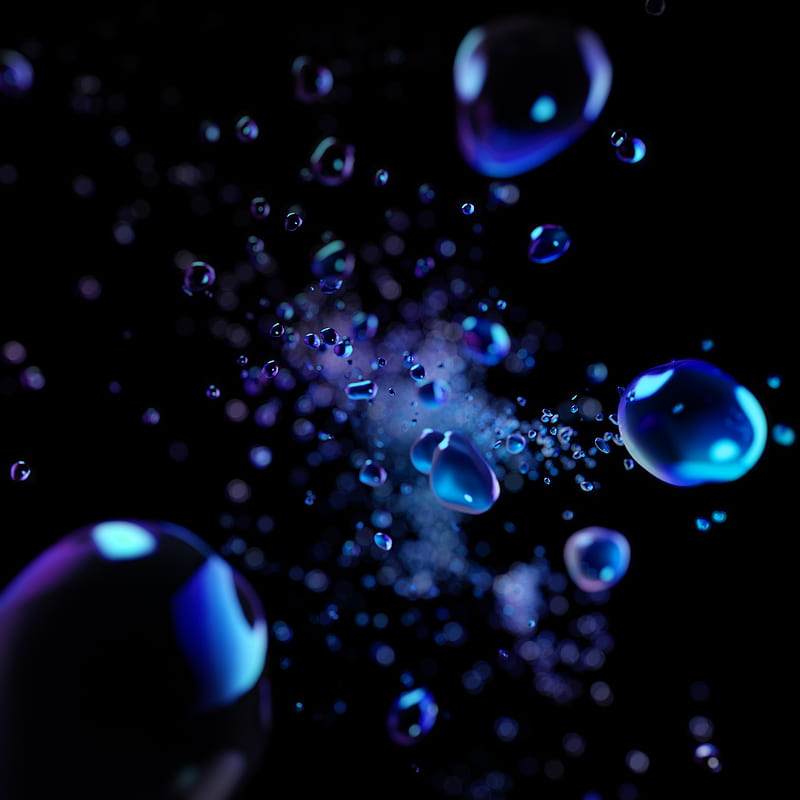 Xperia XZ2, abstract, bubbles, color, drop, sony, water, HD phone wallpaper