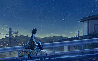 Anime fly sky light dress long hair original sun girl beauty wallpaper, 3200x1800, 815915
