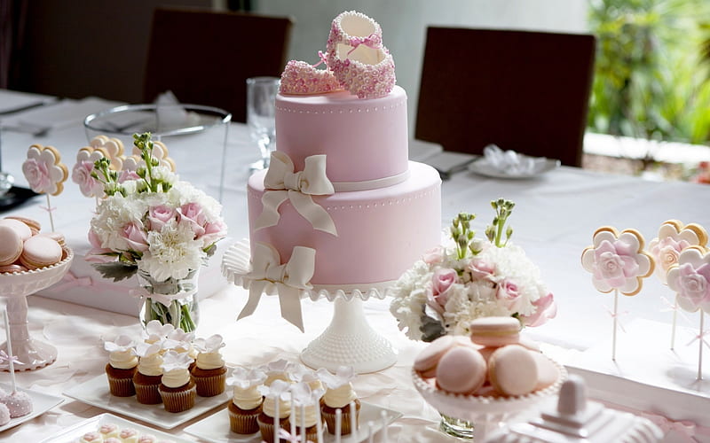 Birtay, pink cake, sweets, cakes, cupcakes, Birtay cakes, HD wallpaper