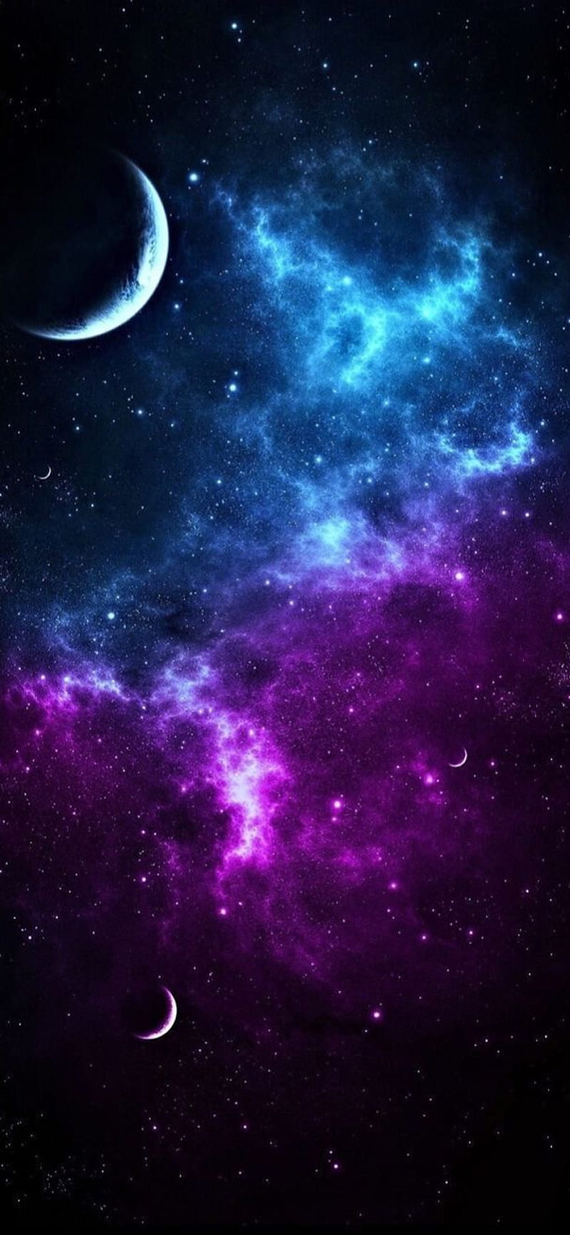Galaxy, blue, galaxy, moon, moons, purple, star, stars, HD phone wallpaper  | Peakpx