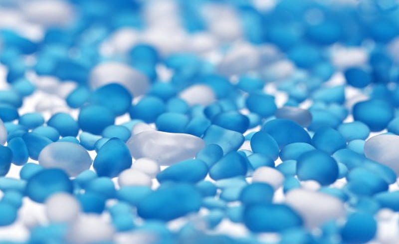 Blue pebbles, white, Blue, abstract, pebbles, HD wallpaper
