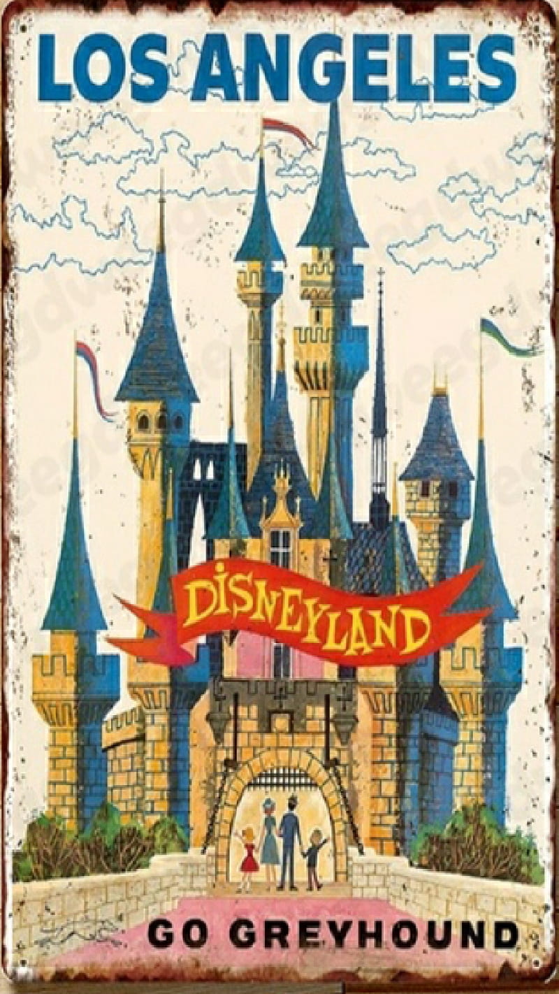 Vintage Disney, brochure, destination, disney, land, tourist, travel, vintage, HD phone wallpaper