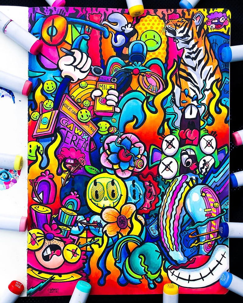 Gawx Art, cartoon, doodle, graffiti, pop, youtube, HD phone wallpaper