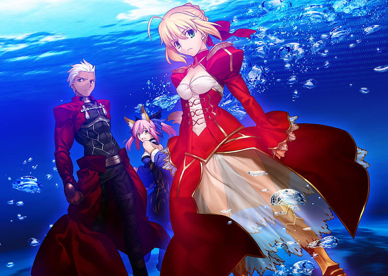 Fate Stay Night, saber, archer, caster, HD wallpaper