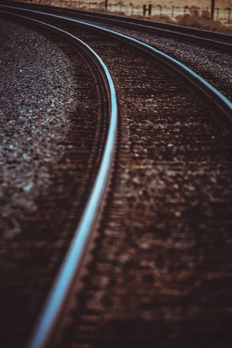 rails, railway, track, turn, HD phone wallpaper