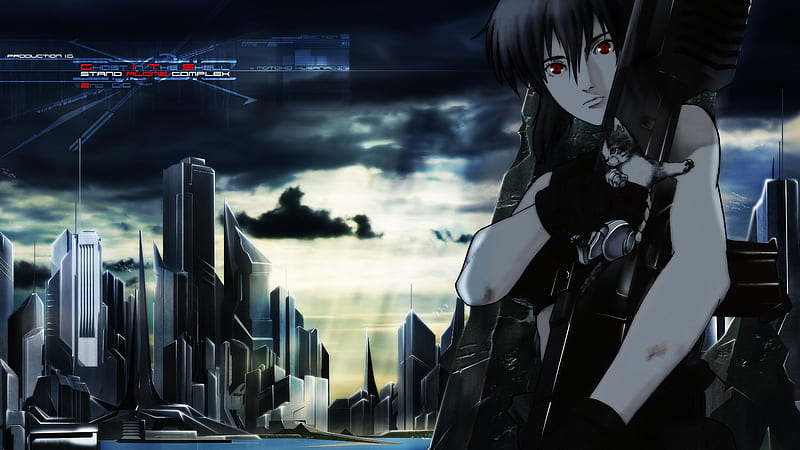 Ghost in the Shell, anime, anime short hair, anime warrior, weapon, HD wallpaper