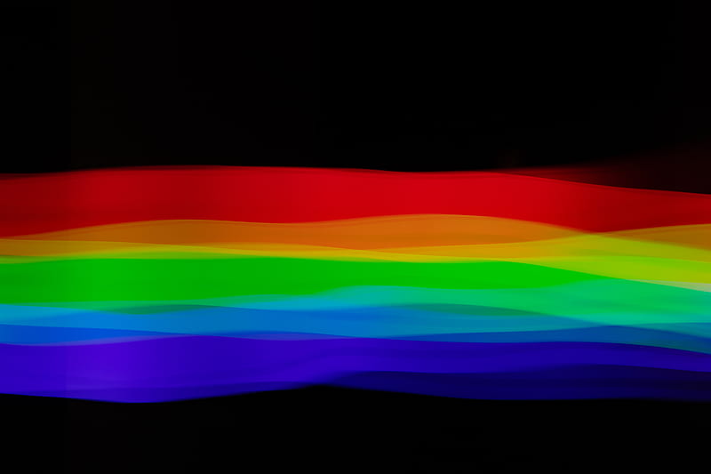 rainbow, lines, colorful, black, HD wallpaper