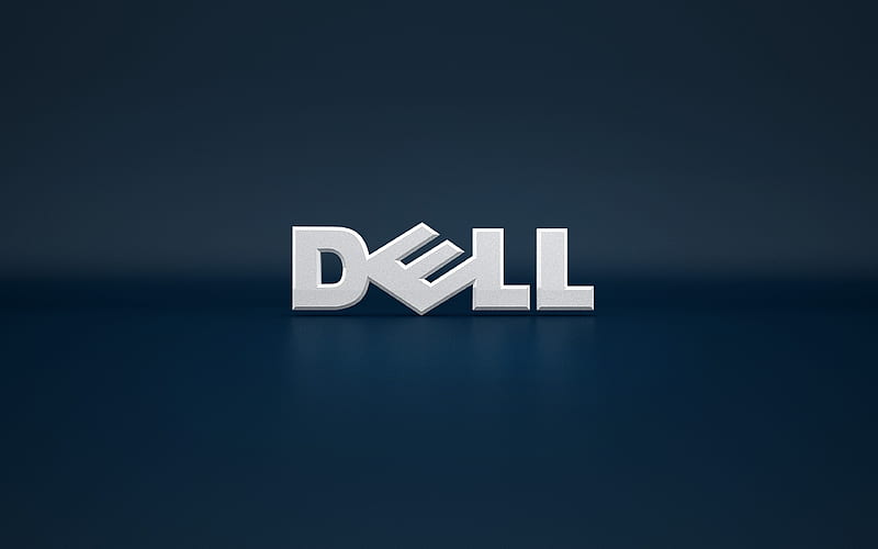 Dell 3d logo, blue backgroud, Dell logo, HD wallpaper