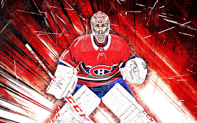 Carey Price, grunge art, Montreal Canadiens, NHL, hockey stars, red abstract rays, hockey players, hockey, Carey Price , Carey Price Montreal Canadiens, HD wallpaper