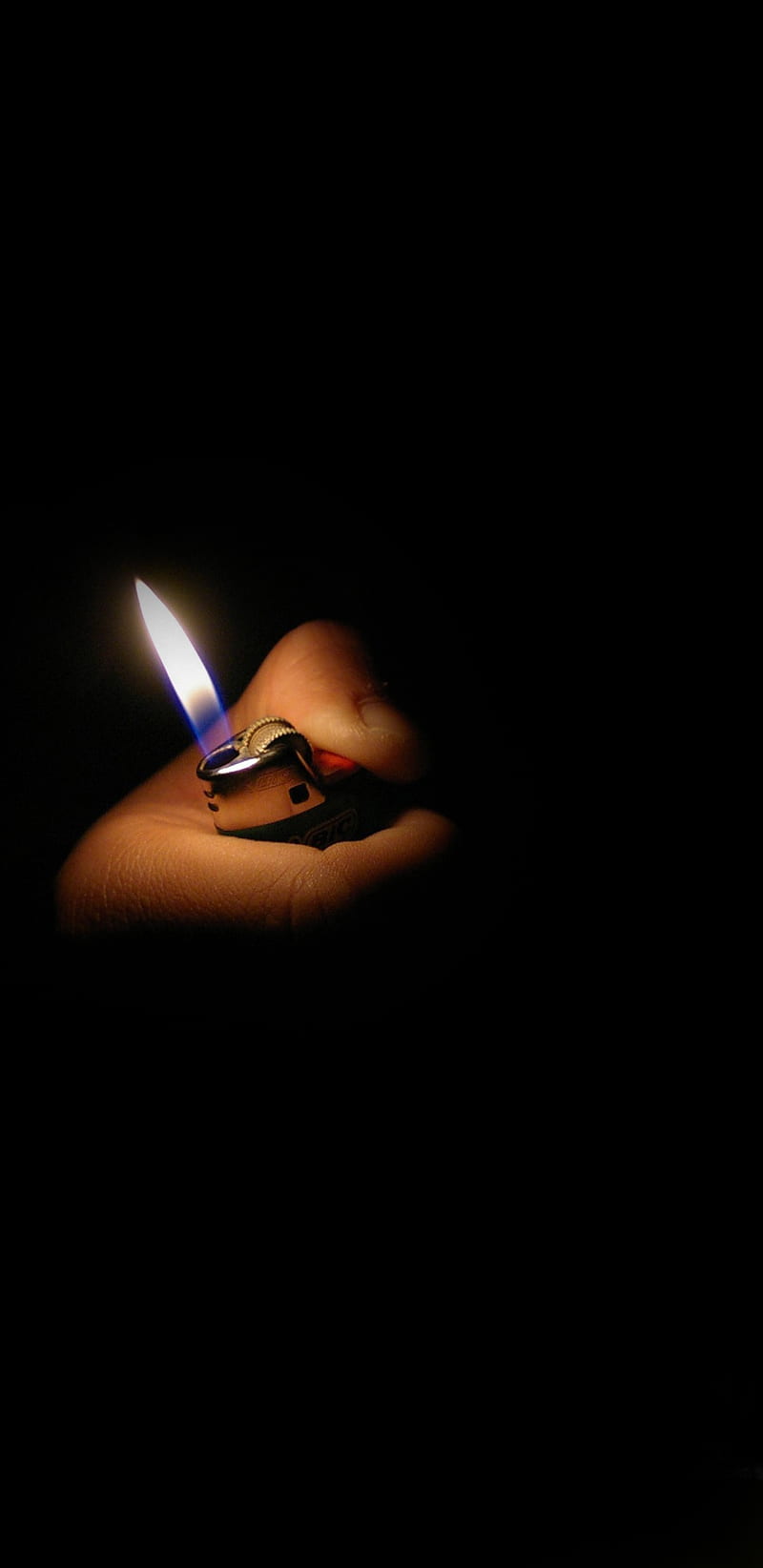 Lighter Flame Amoled, black, burn, candle, dark, fire, smoke, steamroom, HD phone wallpaper