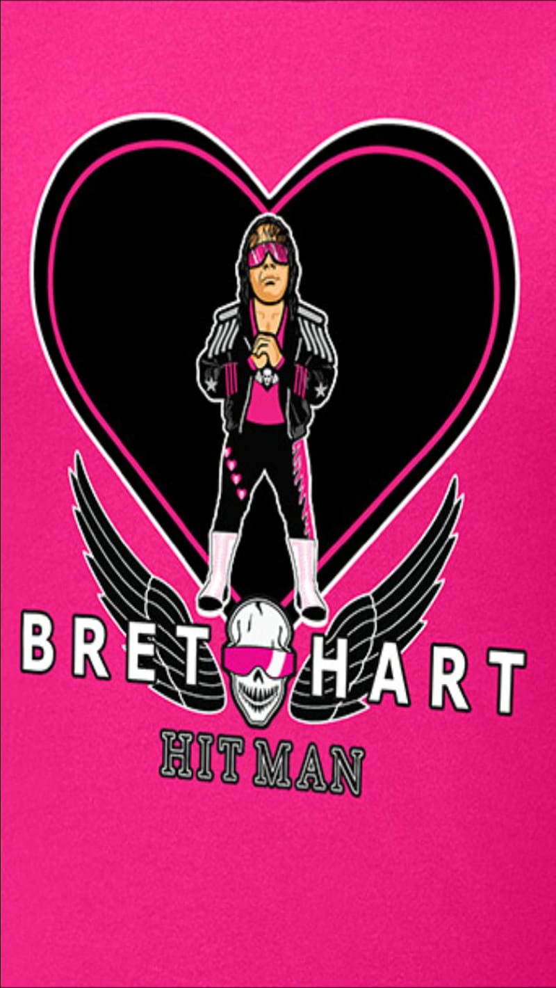 Bret Hart, cartoon, hitman, legend, logo, nxt, raw, smackdown, wrestling, wwe, HD phone wallpaper