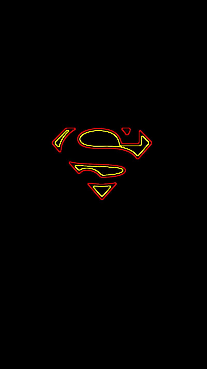 SUPERMAN NEON, superman logo, vantablack, HD phone wallpaper