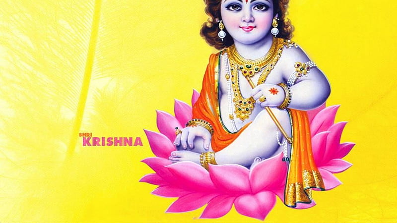 Shri Krishna In Yellow Background Krishna, HD wallpaper | Peakpx