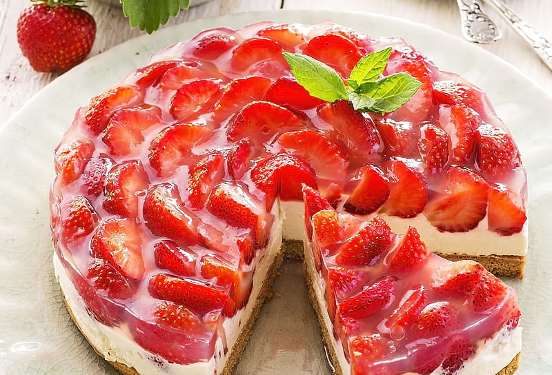 Food, Pie, Berry, Dessert, Fruit, Strawberry, HD wallpaper