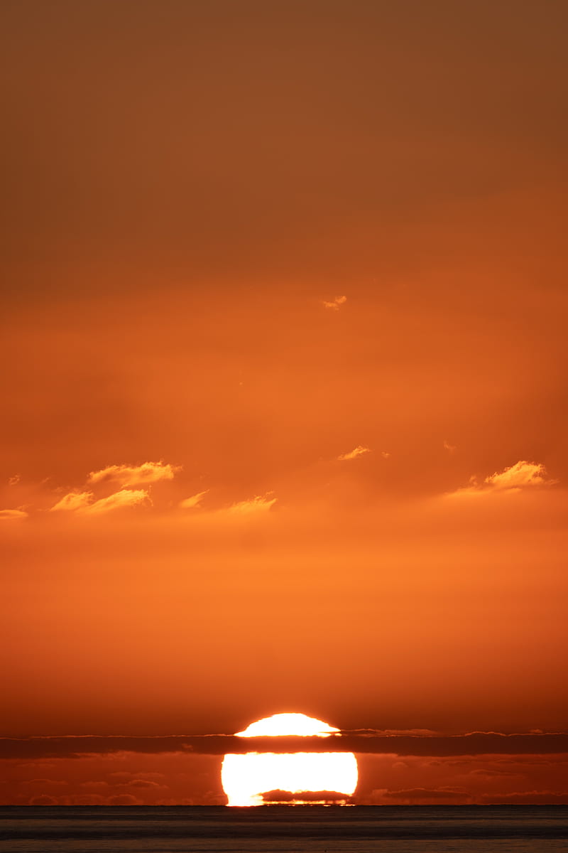sunset, sun, sky, clouds, HD phone wallpaper