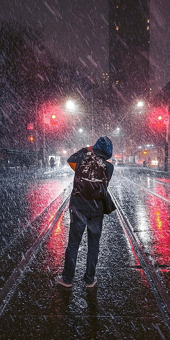 alone boy crying in rain