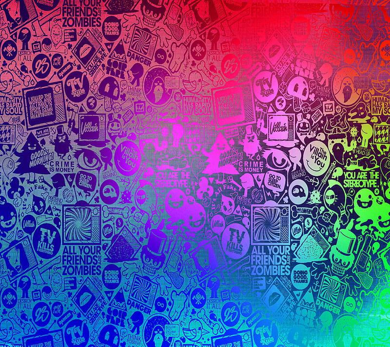 Retro, blue, colorful, colors, medusa, pink, text, HD wallpaper