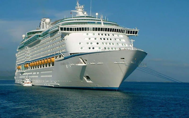 Luxury-Cruises, boat, ship, blue, ocean, HD wallpaper