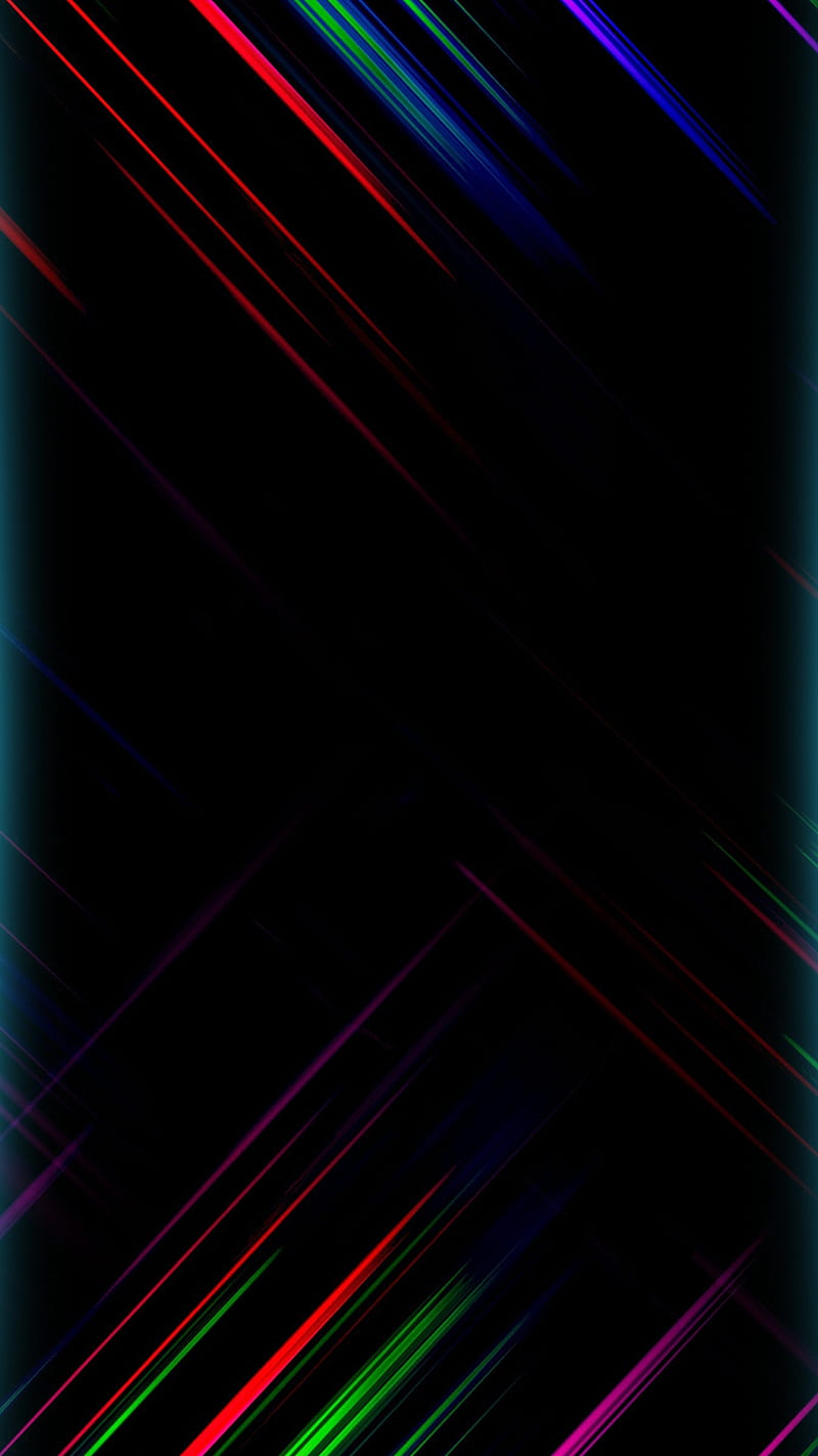 Abstract, beauty, black, colorful, edge style, lines, neon, s7, s8, HD phone wallpaper