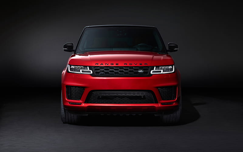 Range Rover Sport Autobiography studio, 2017 cars, front view, red Range Rover Sport, SUVs, Land Rover, HD wallpaper