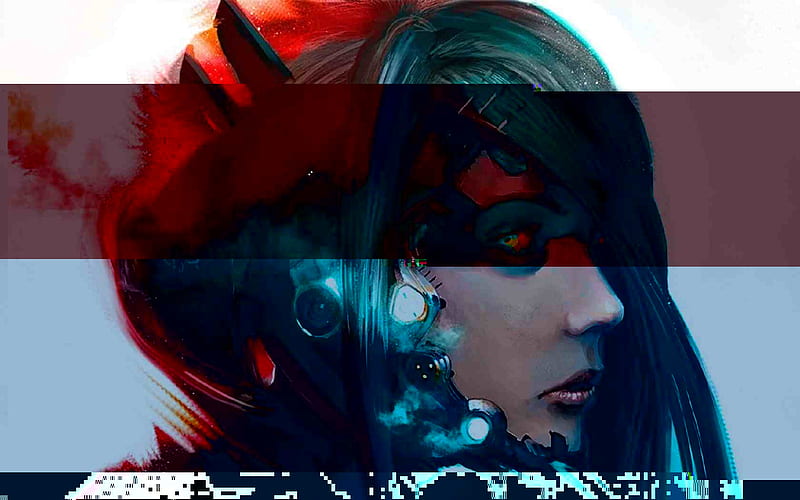 glitch Art, Cyberpunk, Cyborg / and Mobile Background, Glitch Girl, HD wallpaper