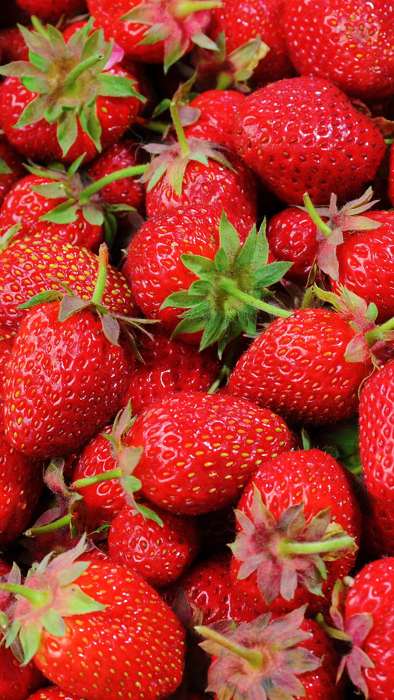 Strawberries , ripe, berries, food, fruit, tasty, HD phone wallpaper