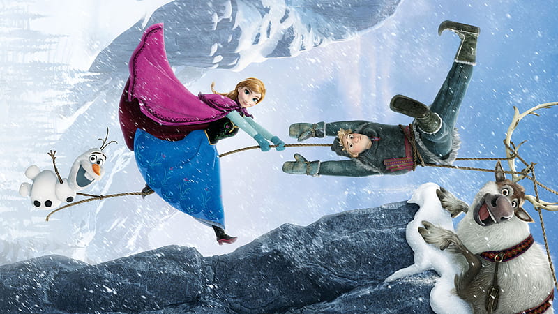 Frozen, Movie, Frozen (Movie), Anna (Frozen), Kristoff (Frozen), Olaf (Frozen), Sven (Frozen), HD wallpaper