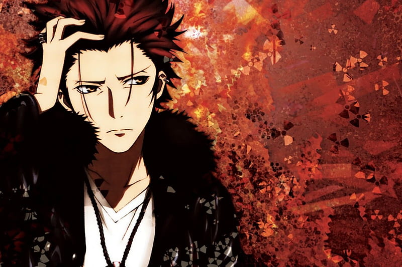 Wallpaper flame, guy, K Project, red king, Project key for mobile