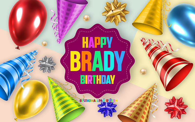 Happy Birtay Brady Birtay Balloon Background, Brady, creative art, Happy Brady birtay, silk bows, Brady Birtay, Birtay Party Background, HD wallpaper